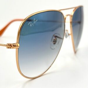 Ray-Ban Sunglasses Aviators RB3026 Gold Frame Light Blue Lens Fashion 62-14-140